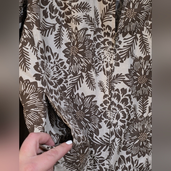 Croft & Barrow Cotton Linen Blend Tropical Floral Boho Print Jacket Size XL - Picture 3 of 7